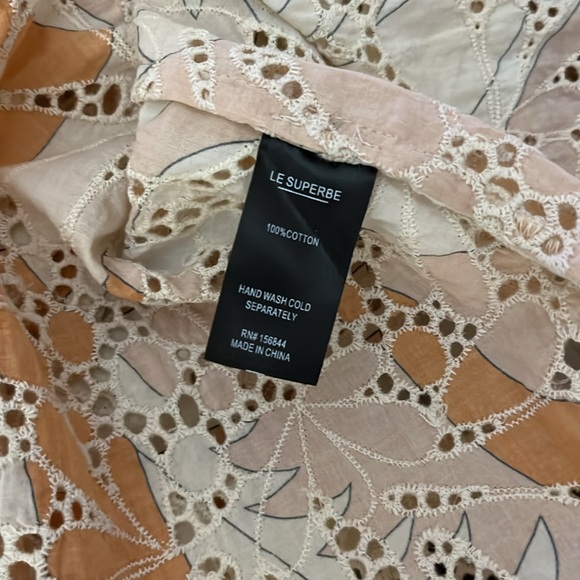 NWT Le Superbe Cream Long Sleeve Notched Collar Shirt Dress Size 8 - Picture 14 of 14